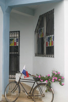 Bicicleta y flores, Boca de Tora, Panama